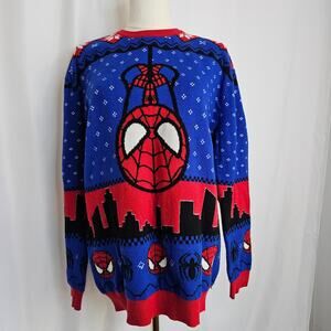 Marvel Spider-Man Chibi  M Box Lunch Holiday Sweater